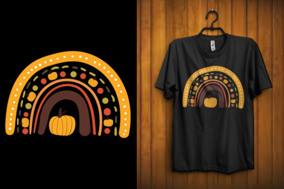 A Boho Pumpkin Rainbow Graphic for Crafters