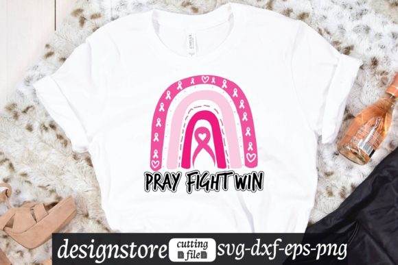 A Designer's Take on Pray Fight Win Rainbow Graphics for T-Shirt Designs