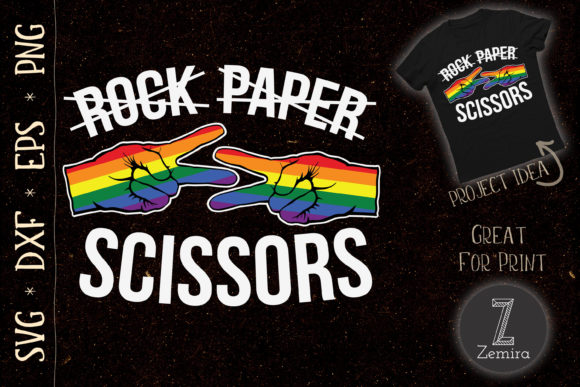 A Graphic Designer’s Review of Rock Paper Scissors Lesbian Rainbow for T-Shirt Designs