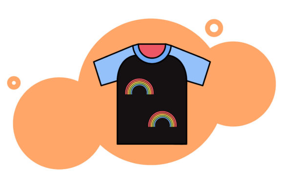 A Rainbow T-shirt Graphic for Casual Branding & Icons
