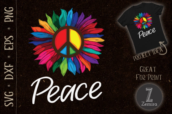 A Sunflower Peace Sign: A Graphic for Casual T-Shirt Designs