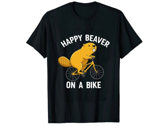 Beaver on a Bike: A Quirky T-Shirt Design for Graphics