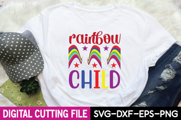Crafting with Rainbow Child Svg Graphics for T-Shirt Designs