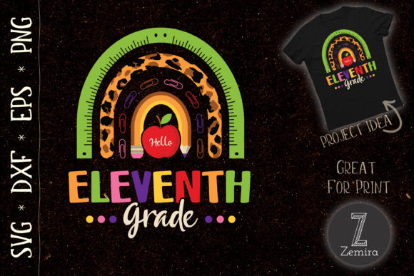 Hello Eleventh Grade Rainbow: A Versatile Graphic for T-Shirt Designs