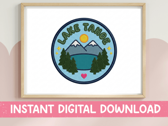 Lake Tahoe Mountain Badge SVG for T-Shirt Designs and Graphics