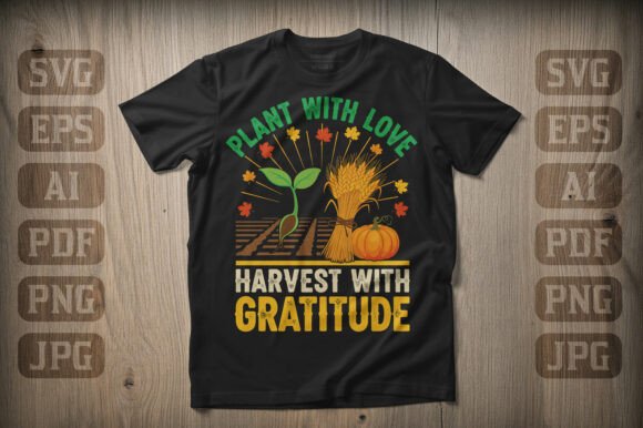 Plant with Love Harvest with Gratitude T-Shirt Graphics