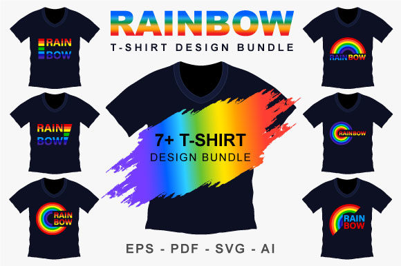Rainbow Typography T-shirt Graphics for Bold Branding