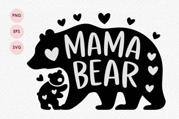 Review: Mama Bear Silhouette T-Shirt Design PNG for Graphics