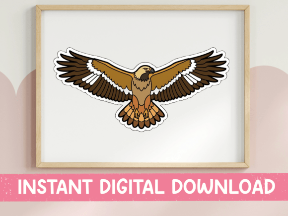 Soaring Hawk Sticker Design for T-Shirt Graphics