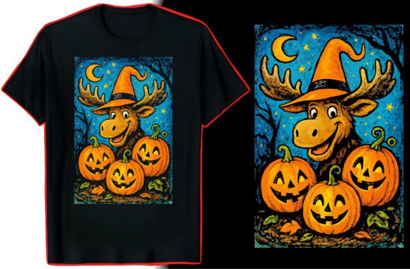 Spooky Moose Halloween TShirt: Perfect for Graphics & T-Shirt Designs