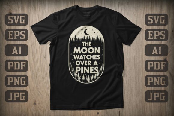 The Moon Watches over Pines: A Winter Embroidery Gem