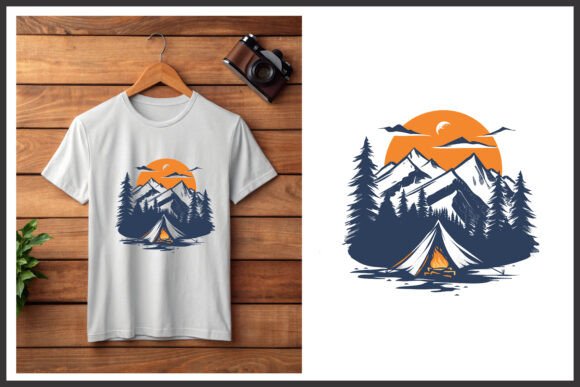Vintage Mountain Camping Adventure Tee: A Perfect Fit for Outdoorsy T-Shirt Designs